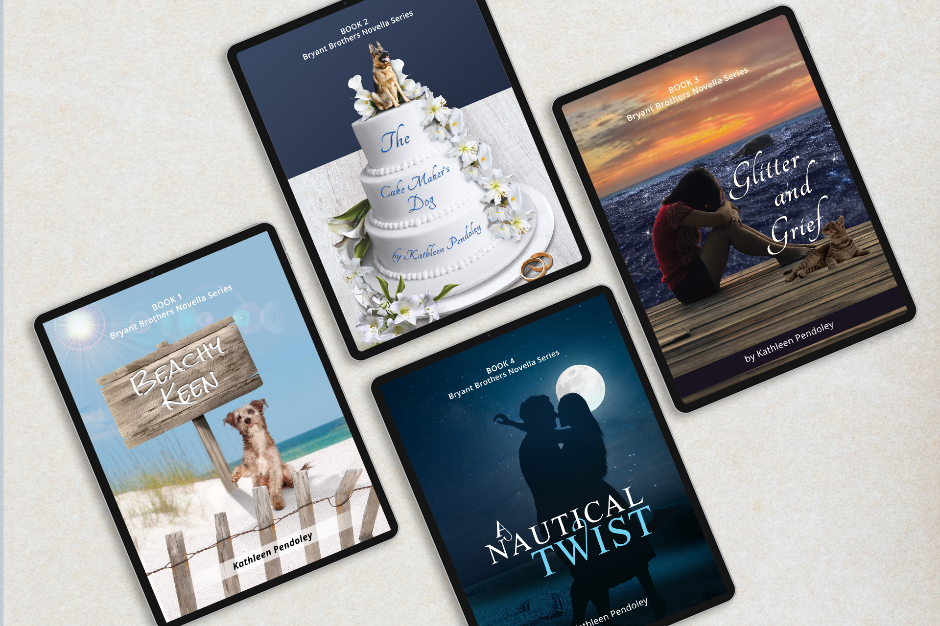 romance book cover designs for Author Kathleen Pendoley