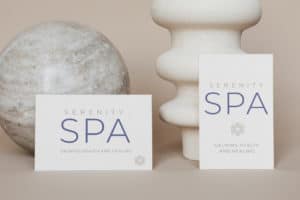 Fat Cat Design logo design and business card for Serenity Spa