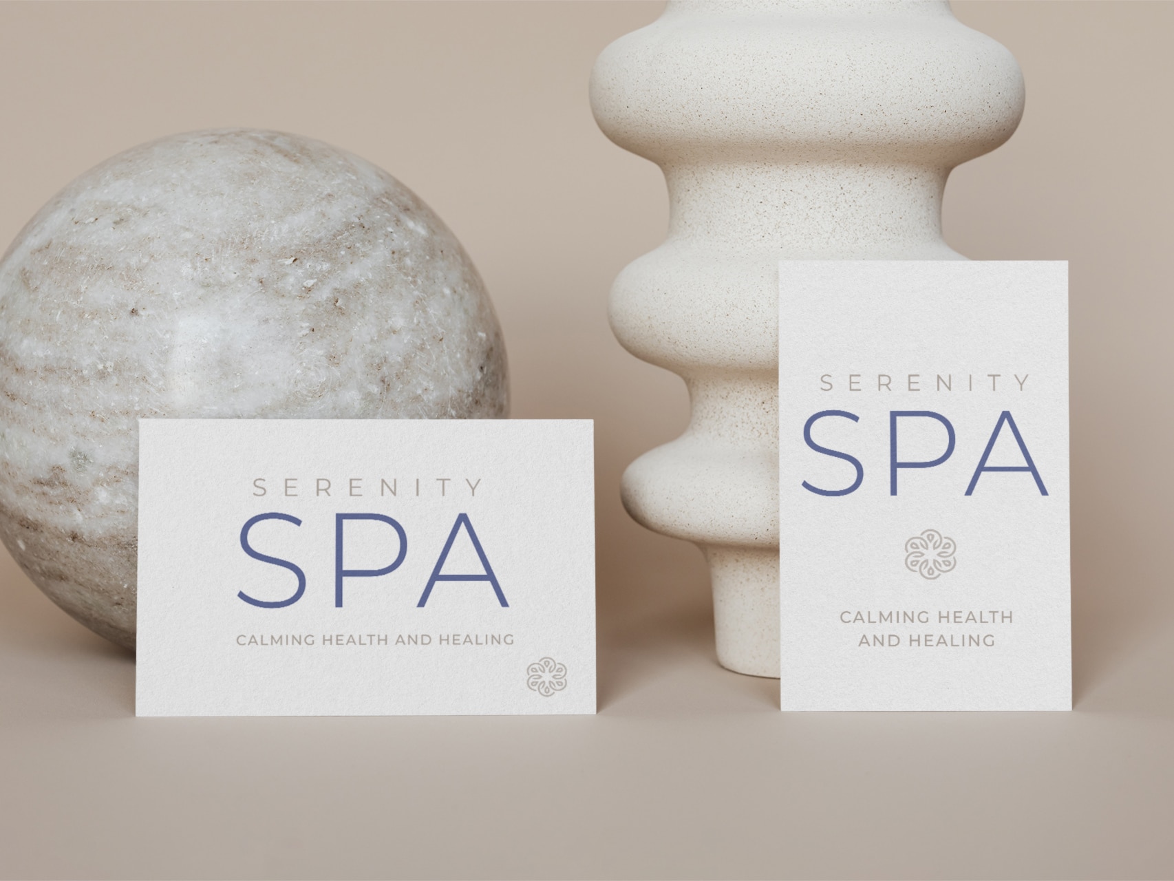 Fat Cat Design logo design and business card for Serenity Spa