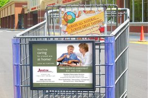 Stop & Shop Grocery Cart Advertising for Anodyne Corp