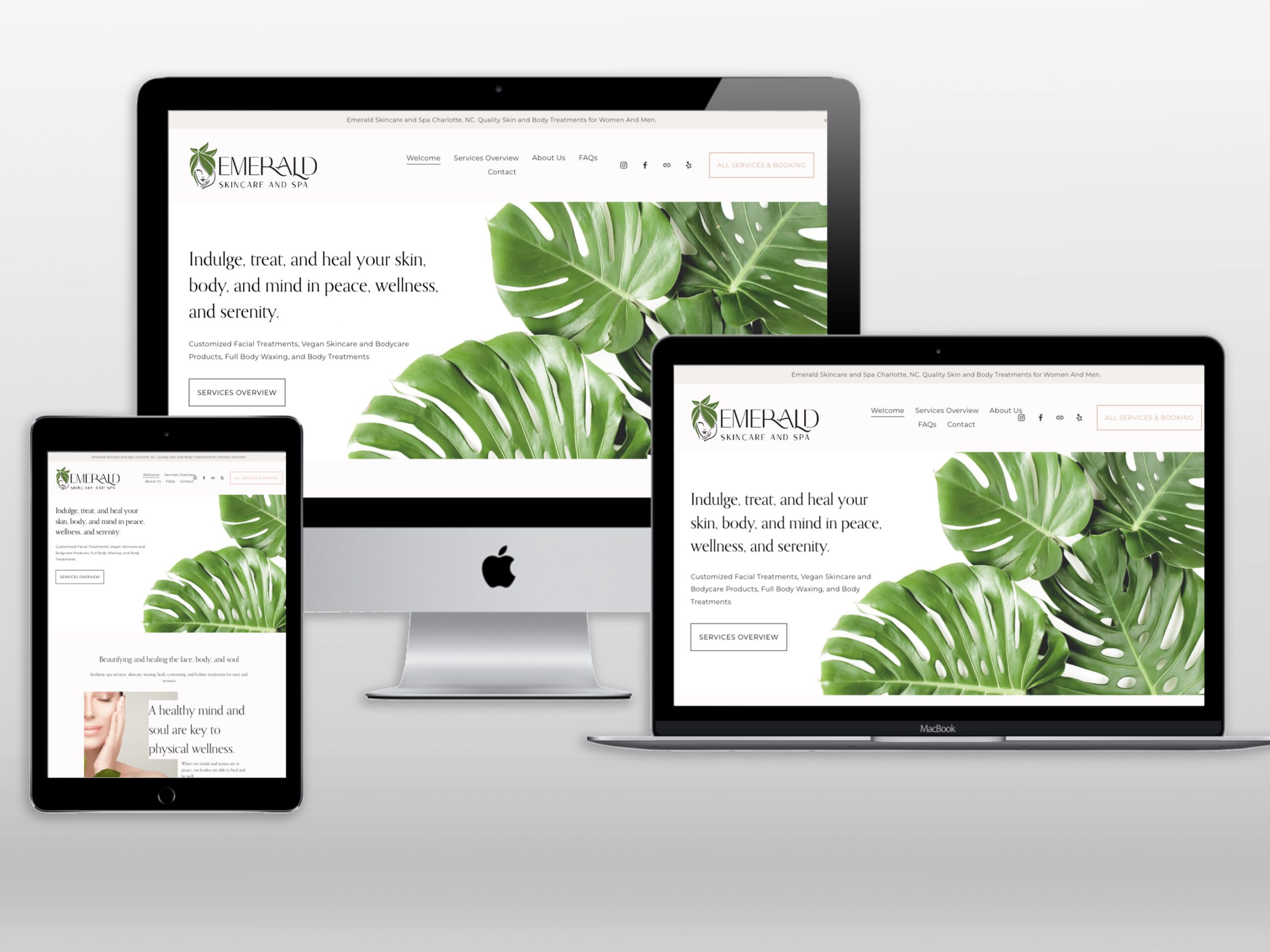 website design for Emerald Skincare and Spa